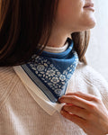 100% Silk Bandana Scarf -Santorini Floral China Blue Western