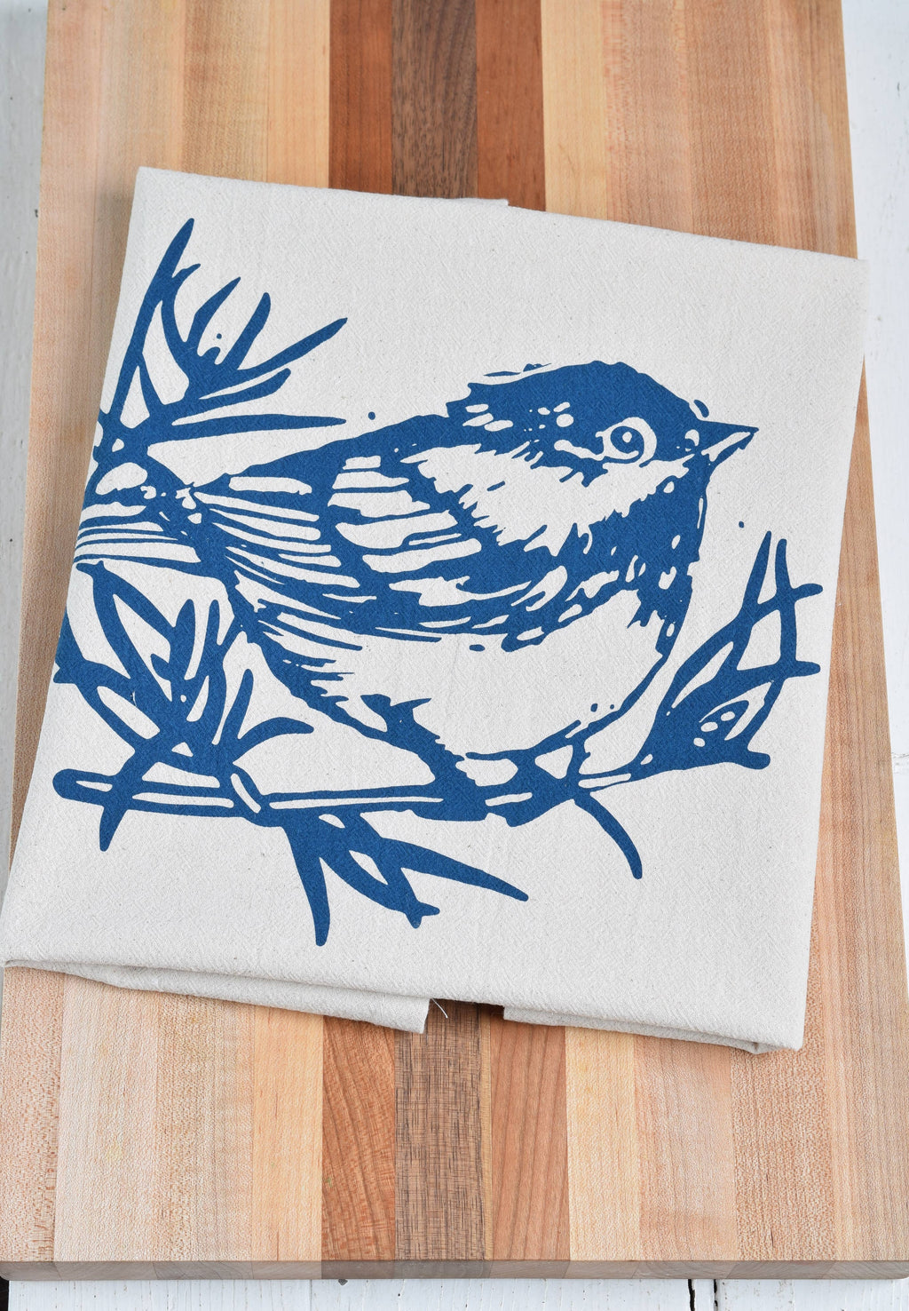 Chickadee Tea Towel | Navy Blue