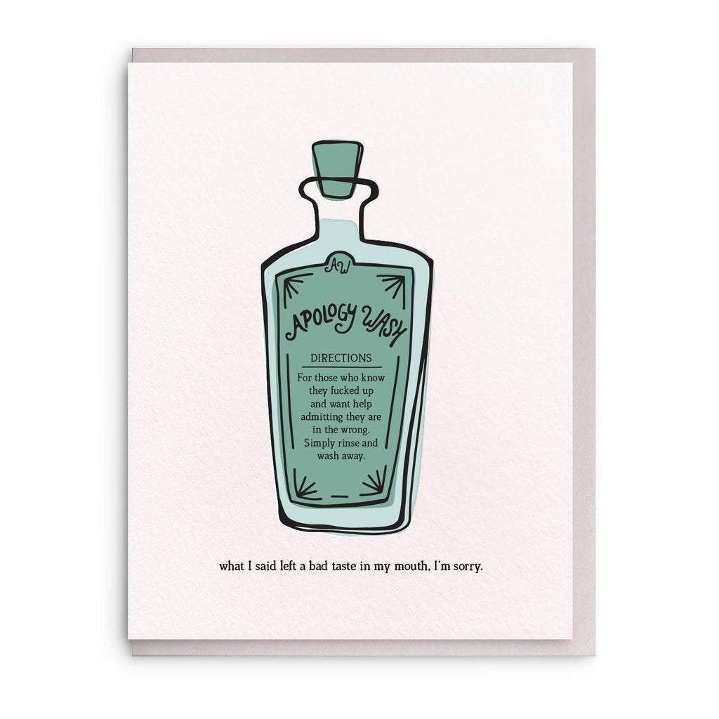 Apology Wash - Letterpress Sympathy Greeting Card