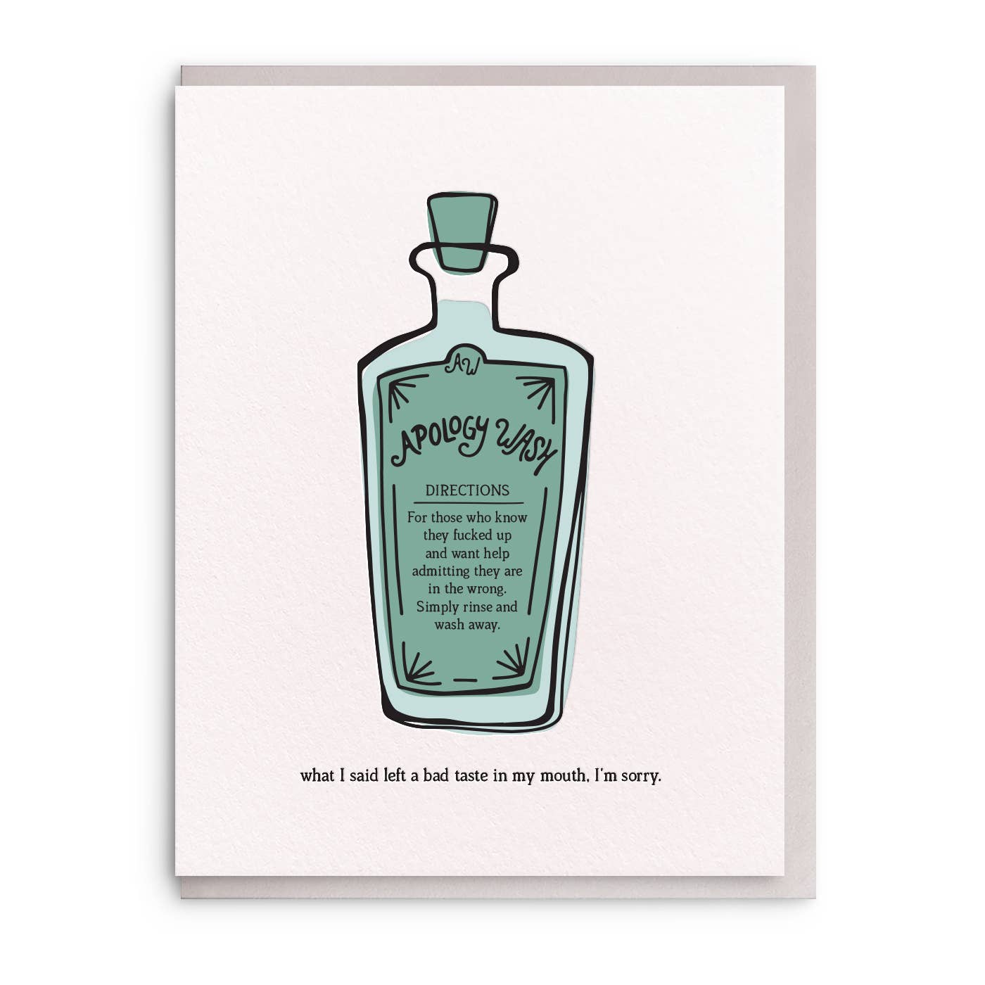 Apology Wash - Letterpress Sympathy Greeting Card