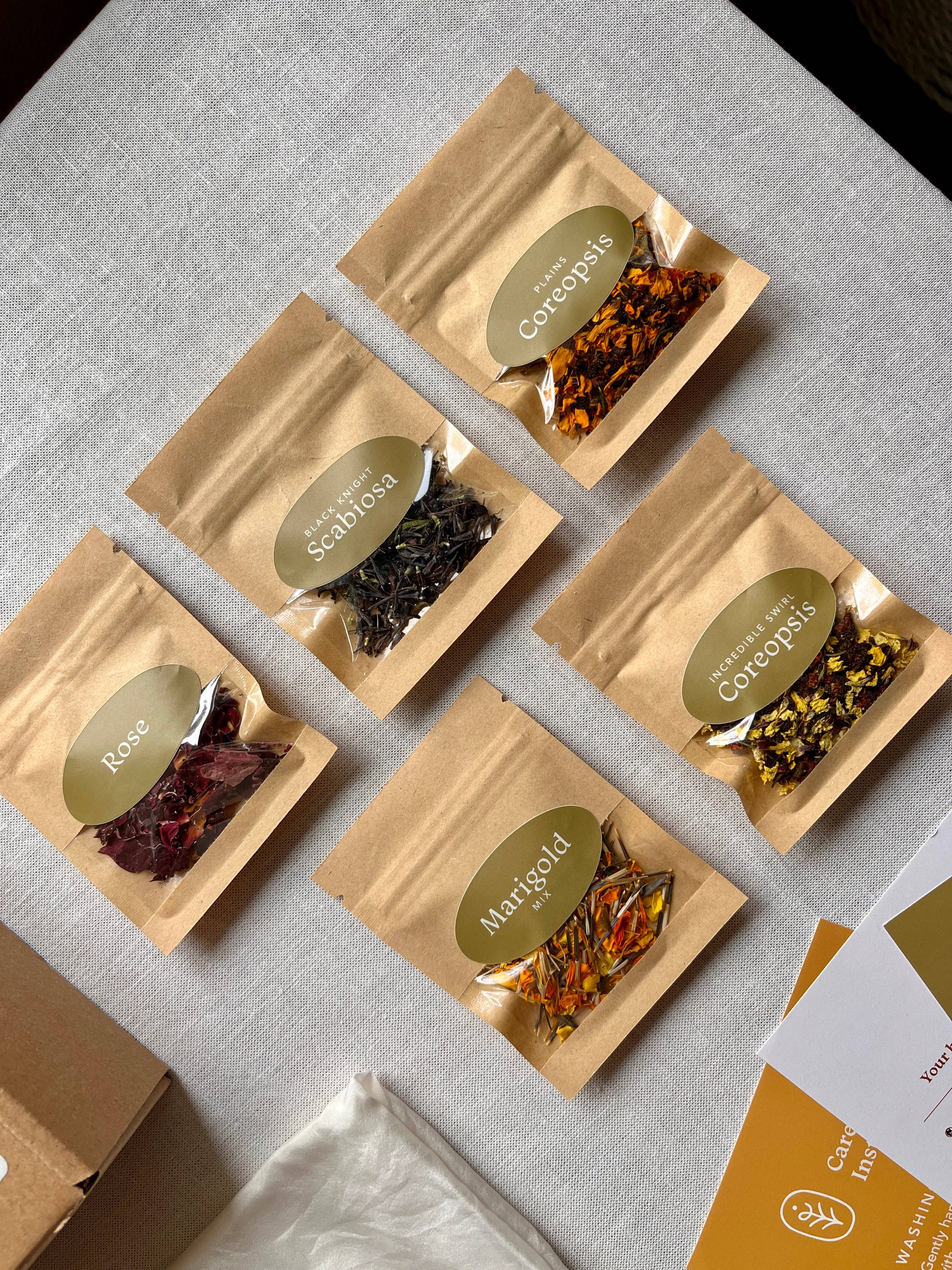Botanical Dye Kit - Silk Scarf + Real Flowers