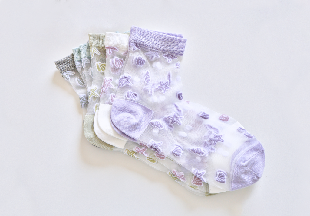 Women's Sheer Socks - Summer Breathable Starfish & Seashell