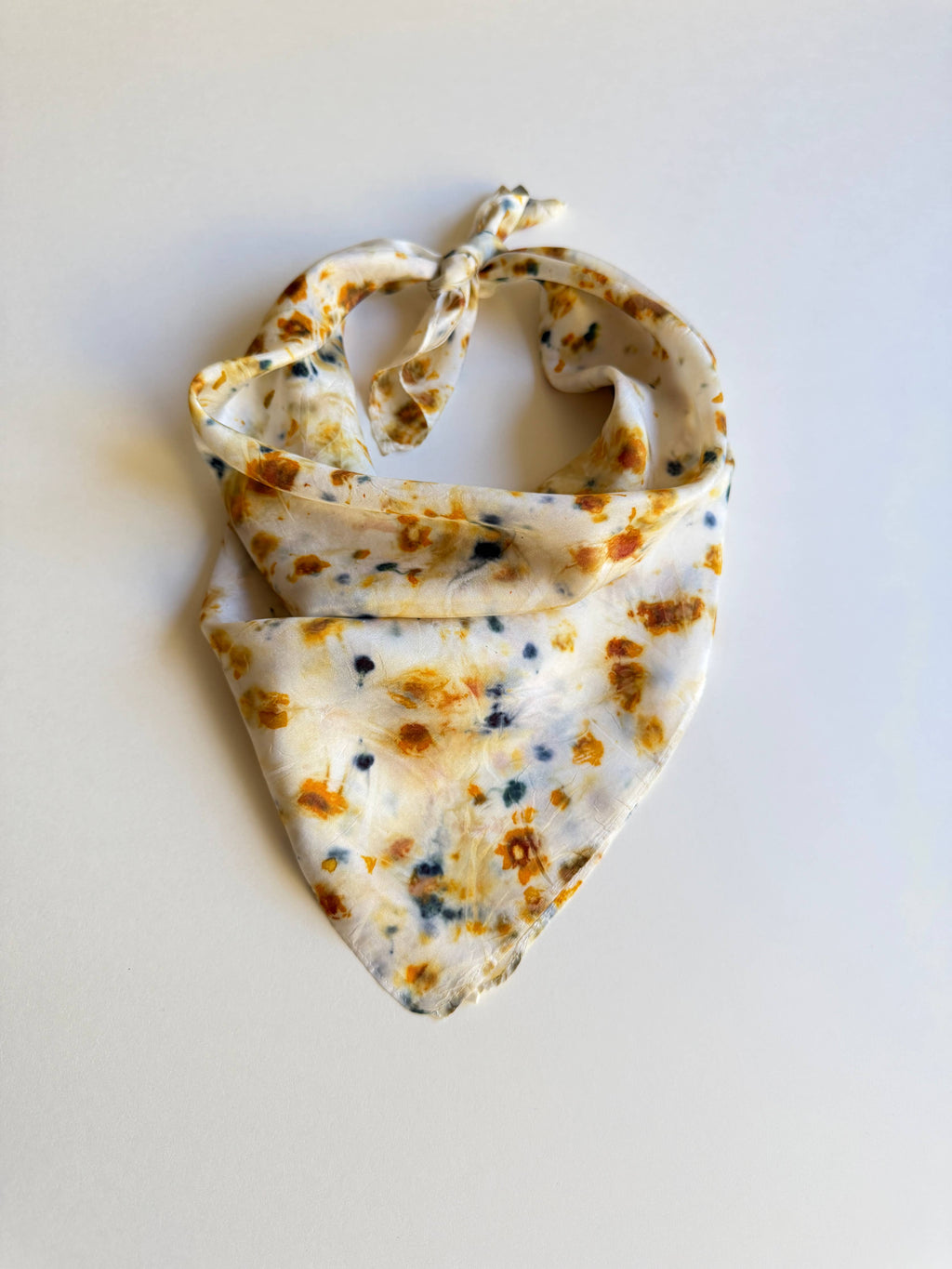 Naturally Dyed Silk Scarf - Rust + Sky