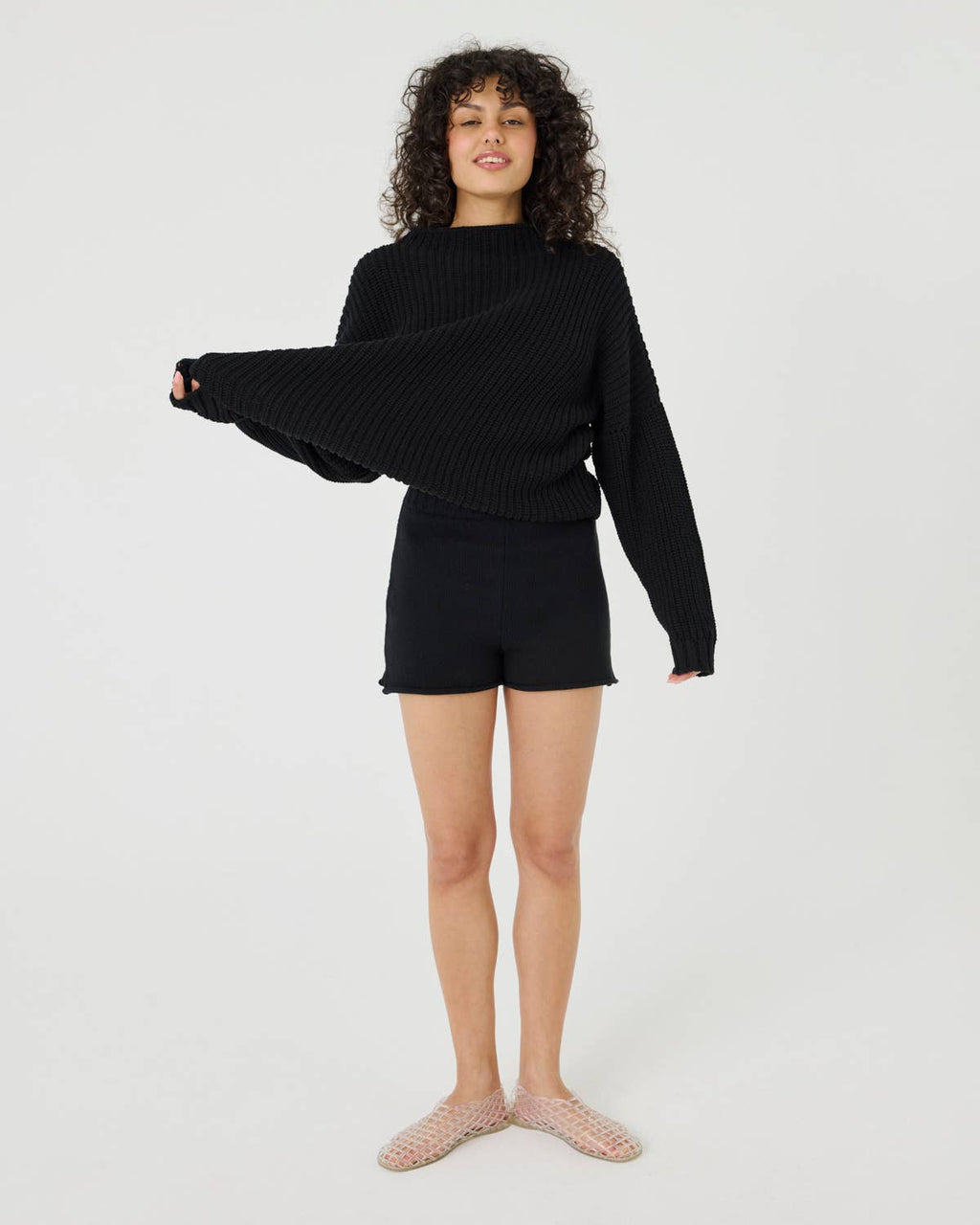 Laumės Sweater: Black 100% COTTON Sweater