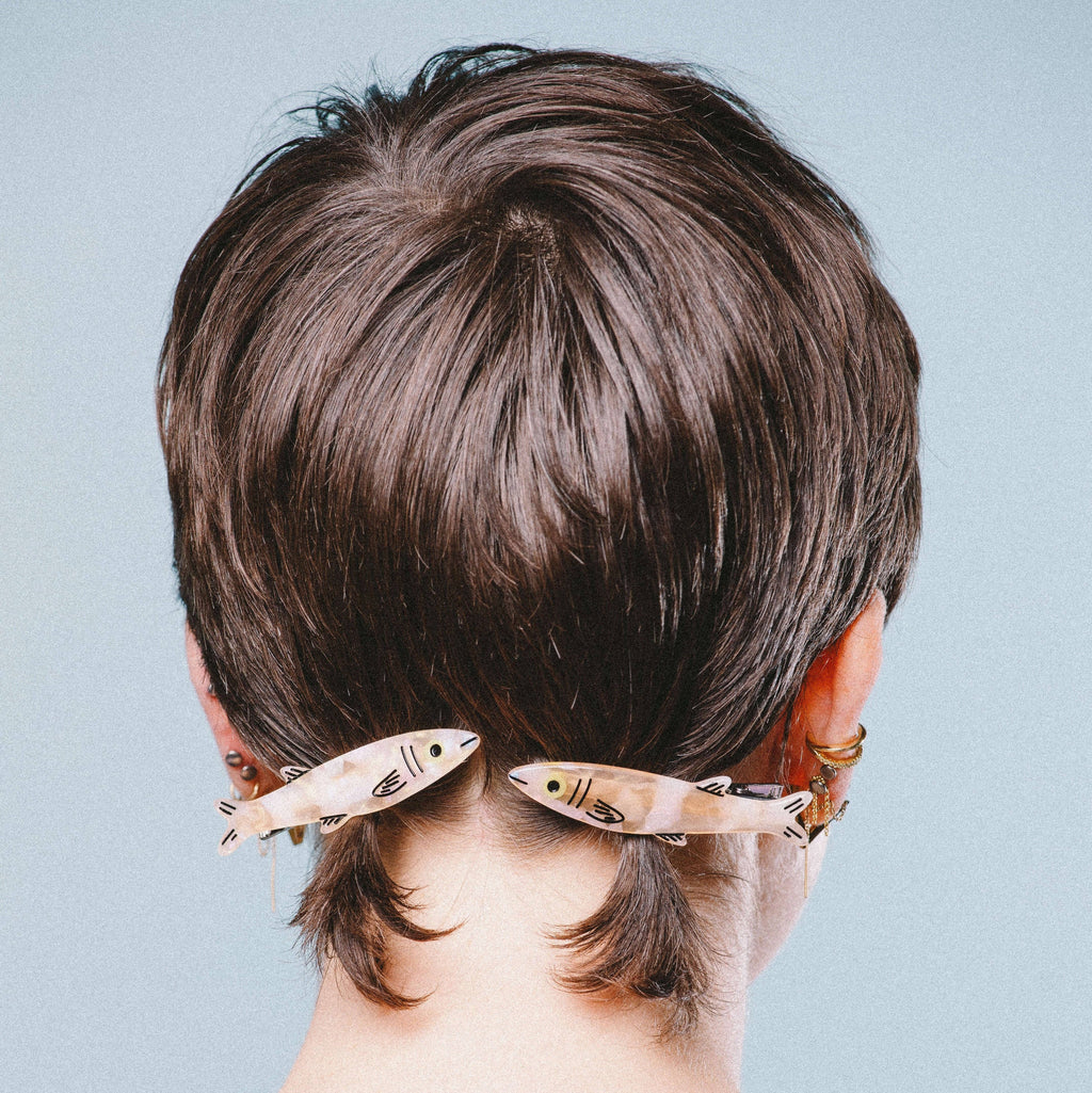 Sardine Alligator Hair Clip Set | Gold