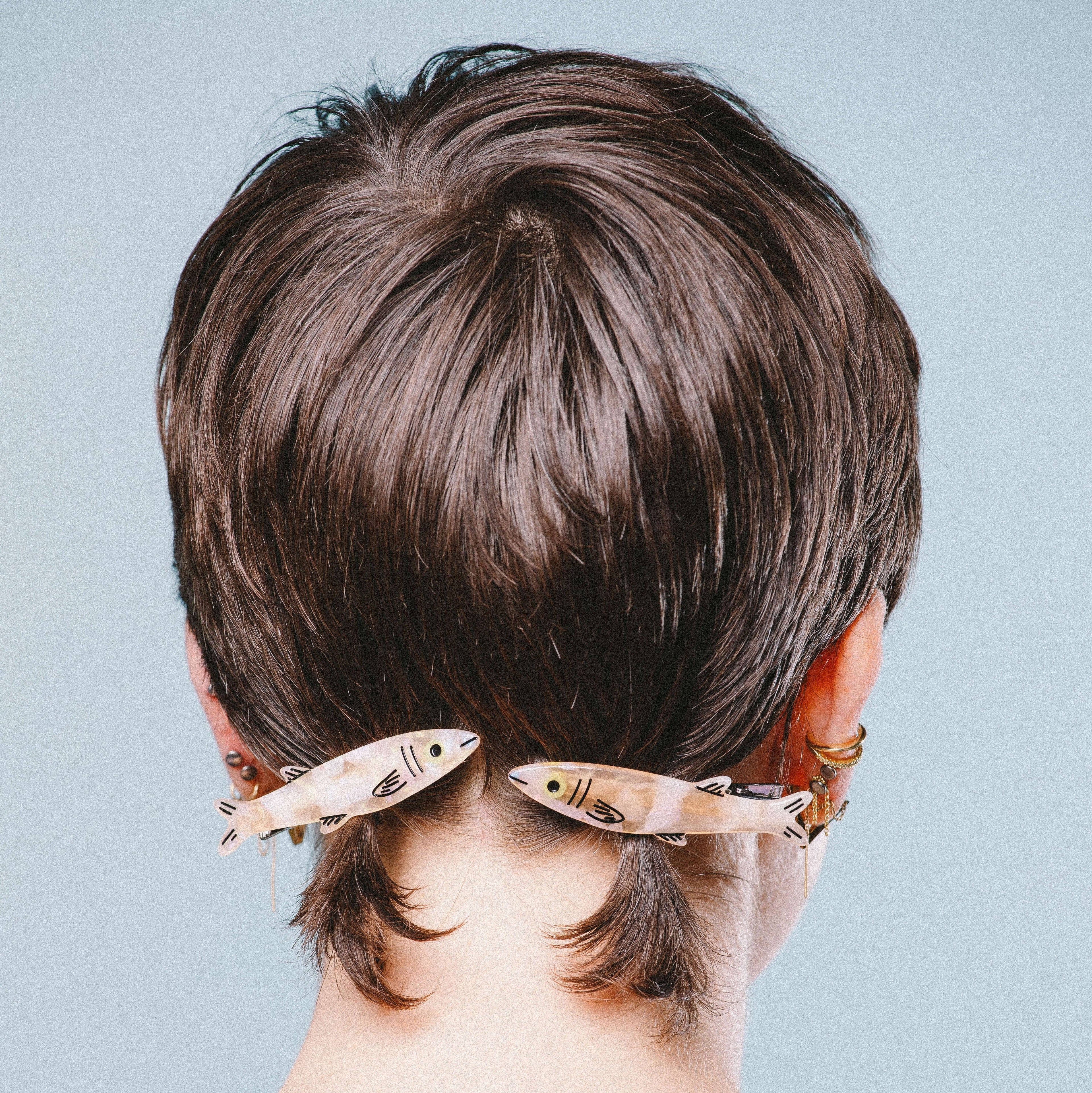 Sardine Alligator Hair Clip Set | Gold
