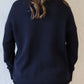 Nova Mock Neck Sweater | Navy