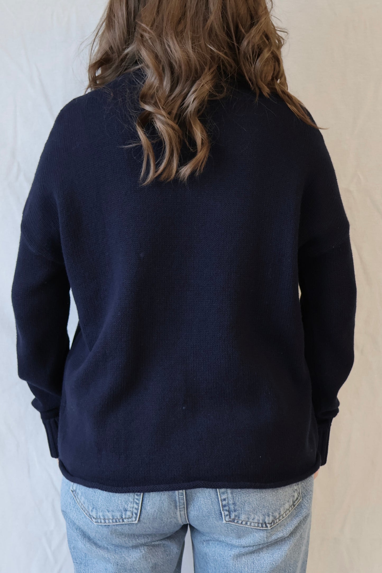 Nova Mock Neck Sweater | Navy