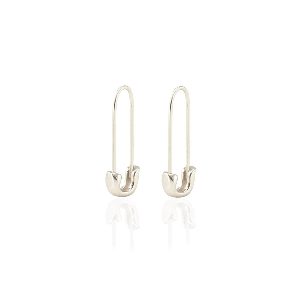 Safety Pin Hoop Earrings: 18K Gold Vermeil
