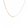 Whisper Freshwater Tiny Pearl & Paperclip Chain Gold Necklace