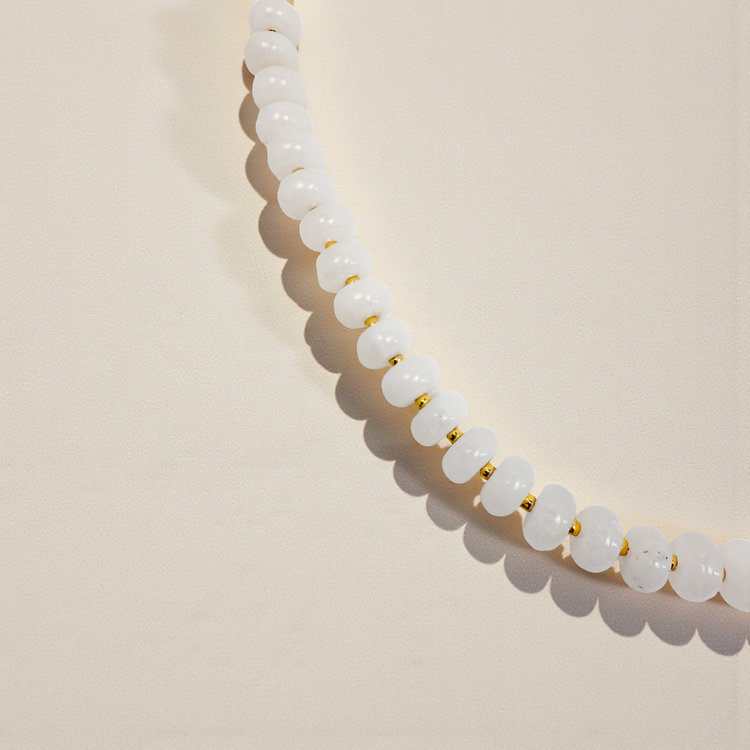 Bold Gemstone Beaded Necklace White Quartz