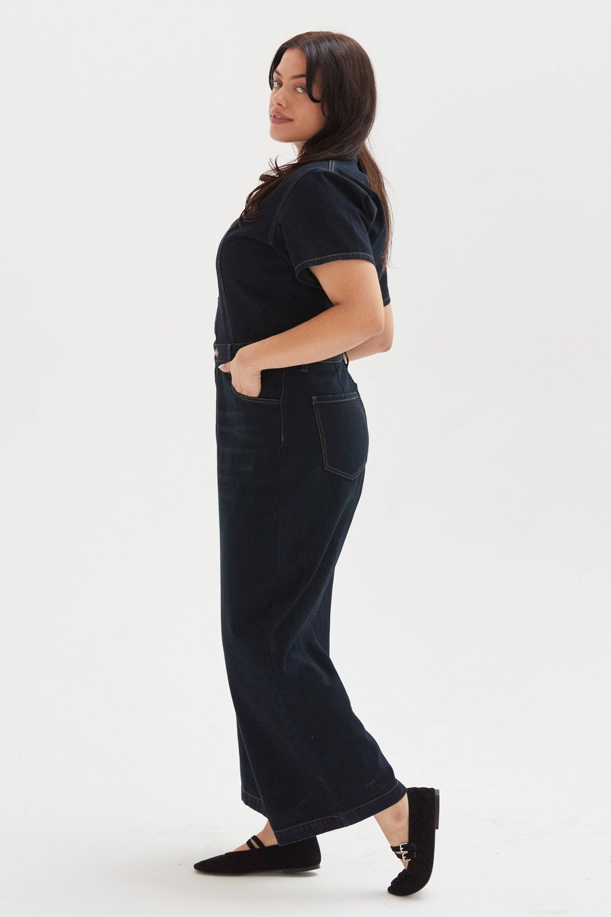Ashby  Denim Jumpsuit | Faded Black