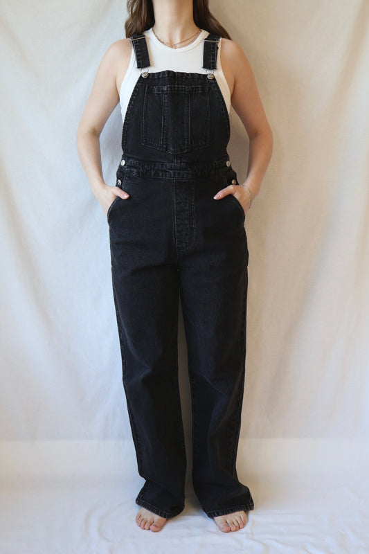 Stevie Relaxed Overalls | Black Sand