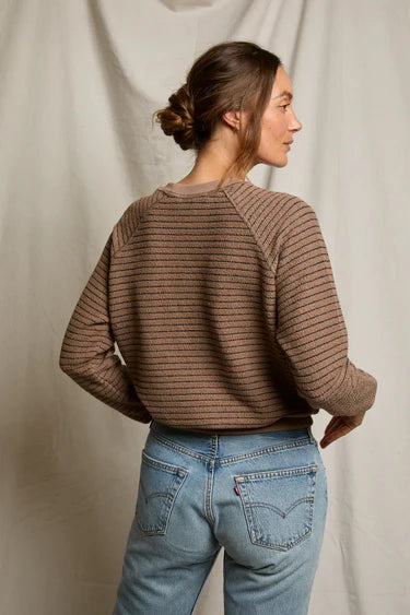 Alexi French Terry Crewneck | Mocha Stripe