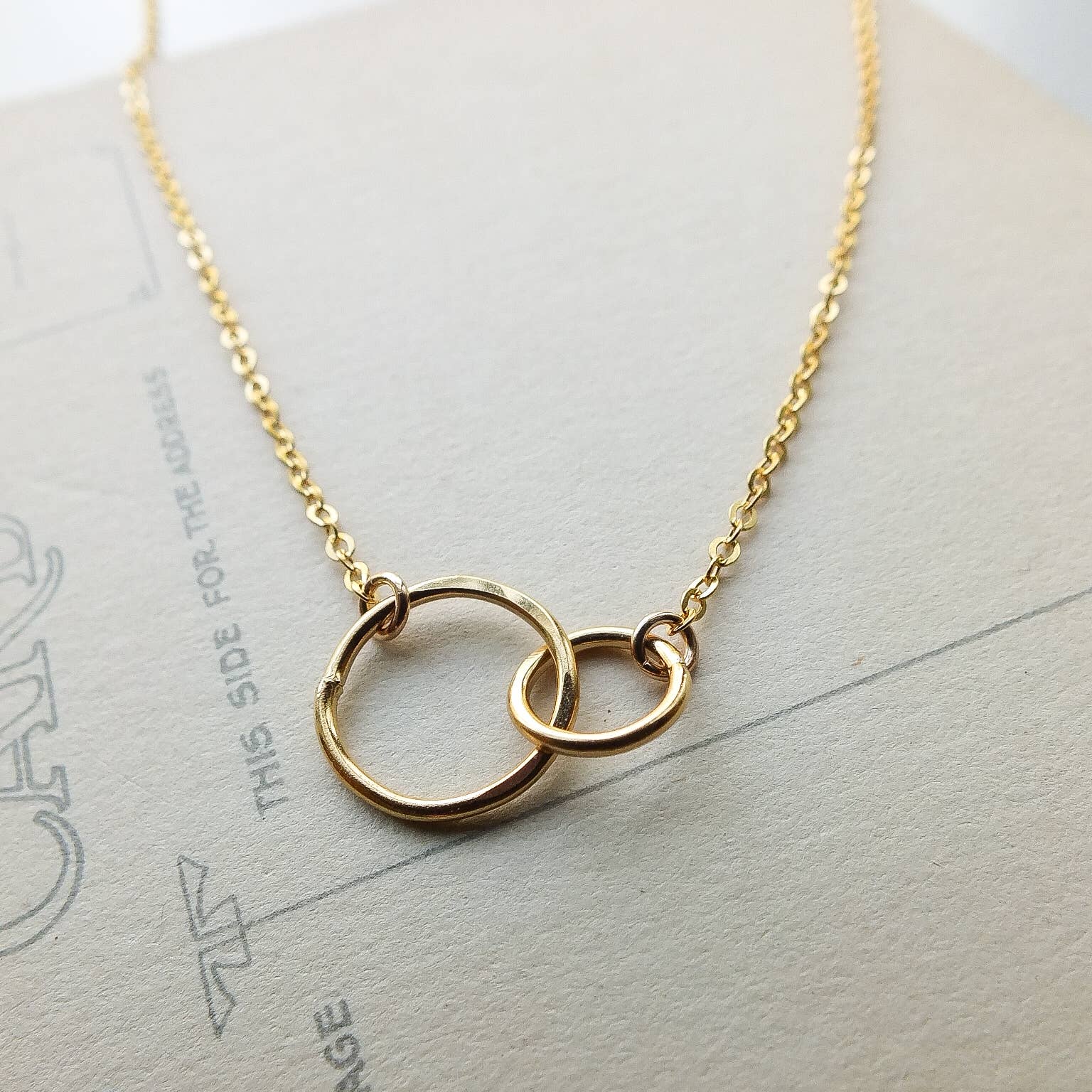 Mother & Daughter Necklace - Linked Circles 