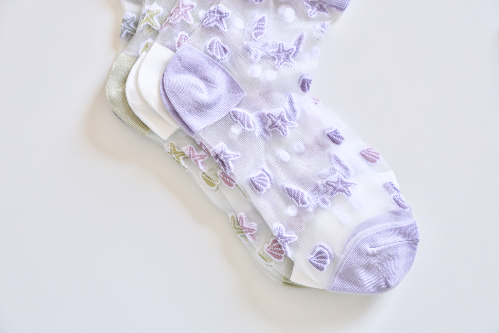 Women's Sheer Socks - Summer Breathable Starfish & Seashell