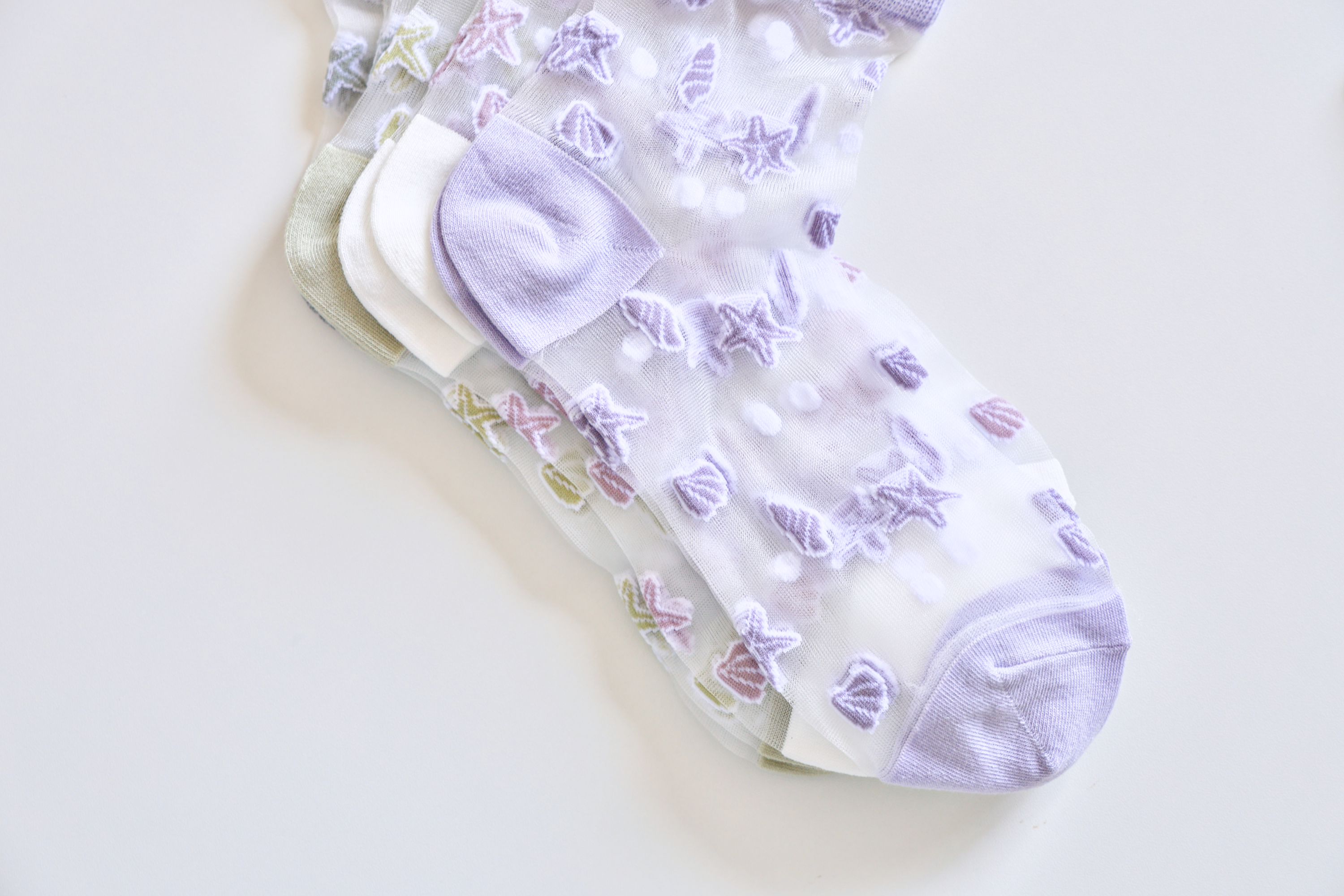 Women's Sheer Socks - Summer Breathable Starfish & Seashell
