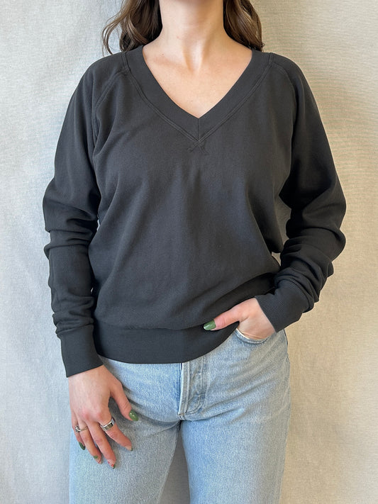 Sinead V-Neck Sweatshirt | Vintage Black