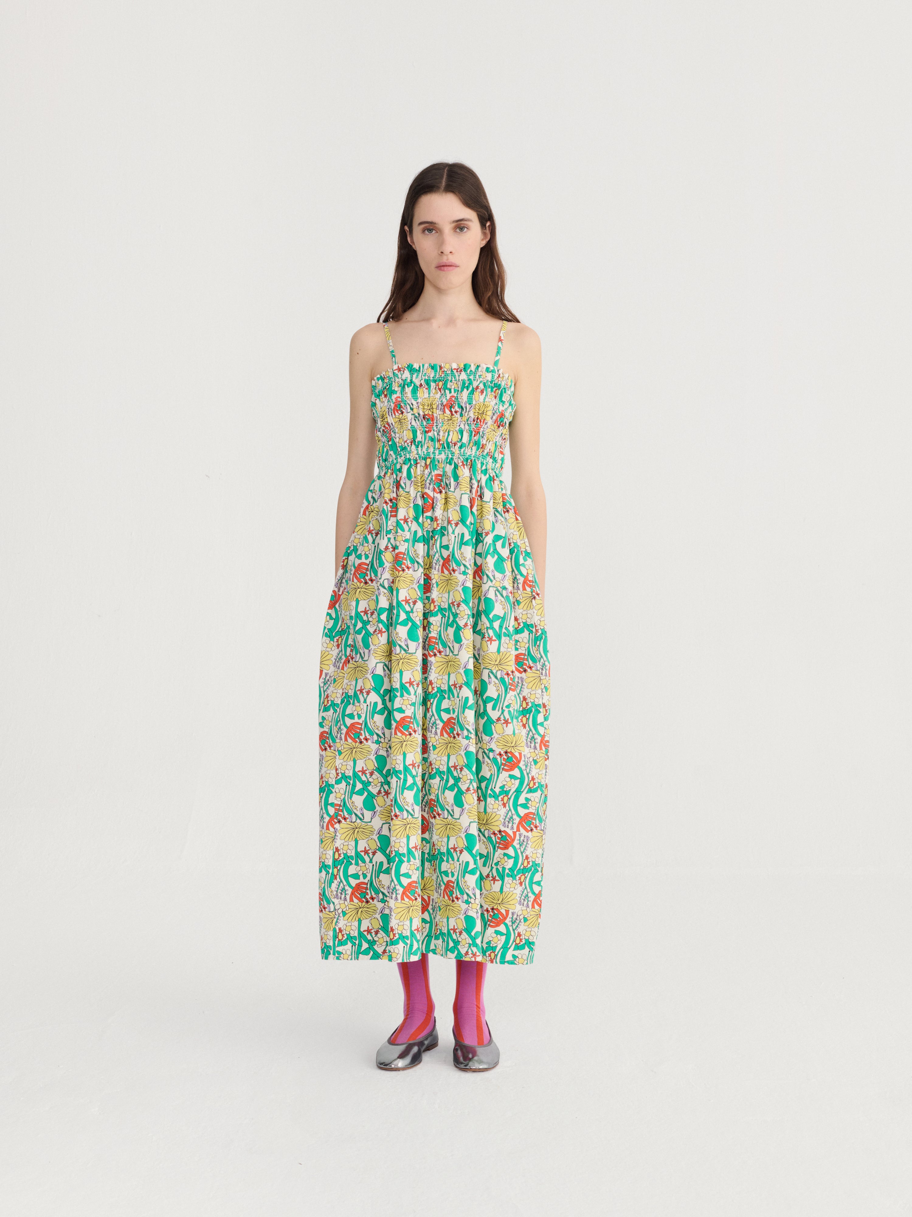 Herbalist Gathered Bustier Dress | Off White