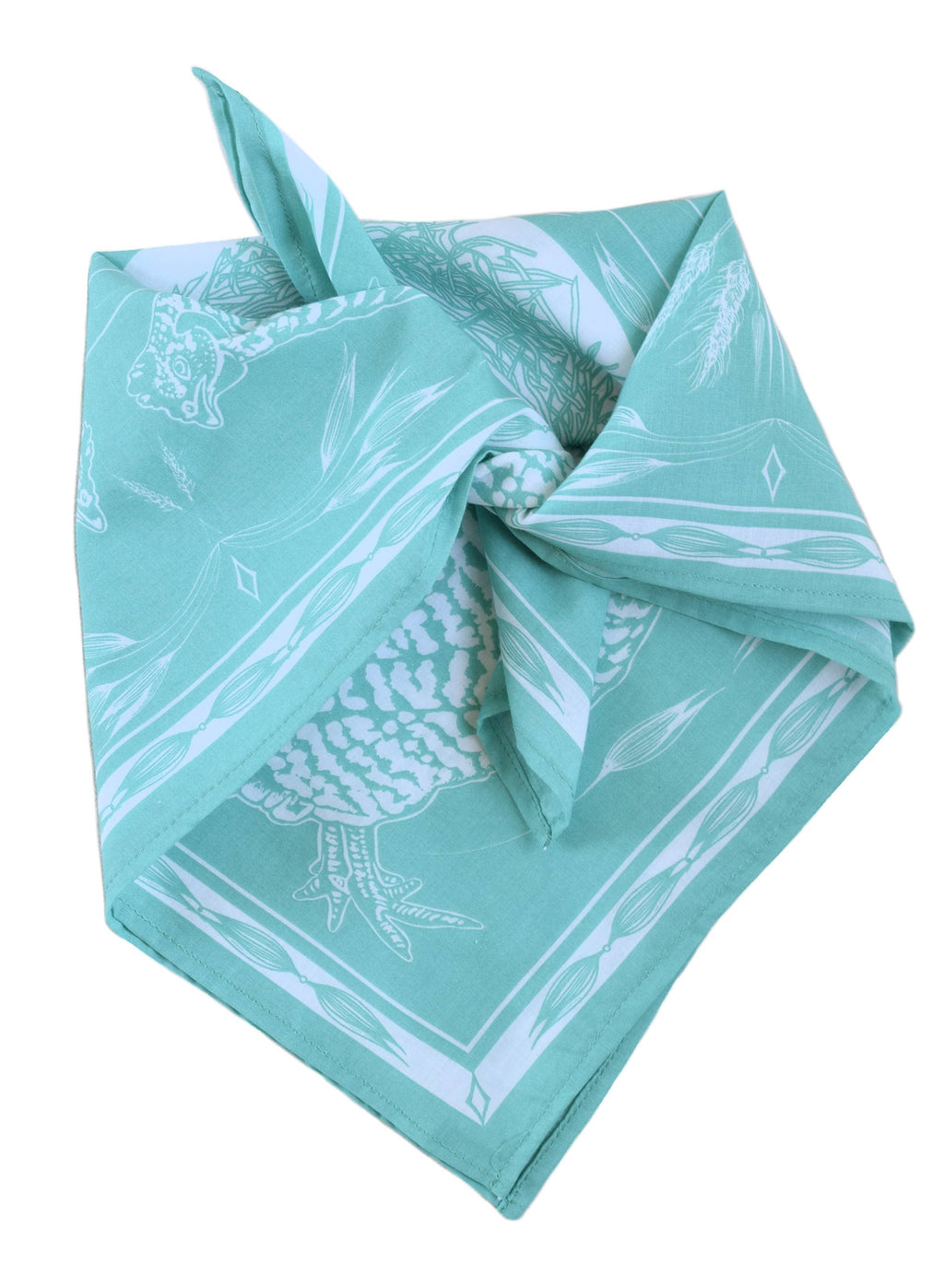 Chicken Bandana - 100% Cotton - Aqua
