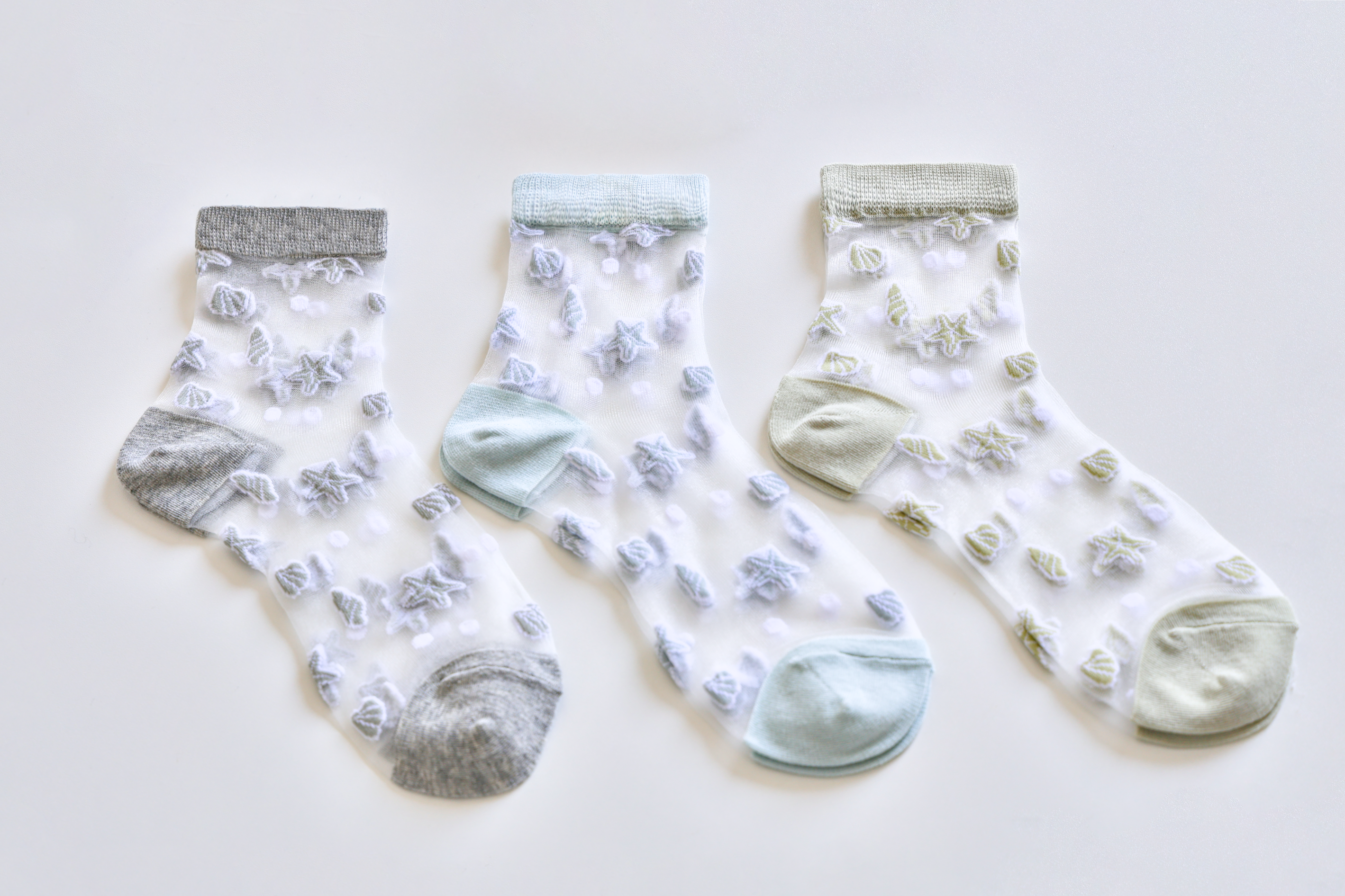 Women's Sheer Socks - Summer Breathable Starfish & Seashell
