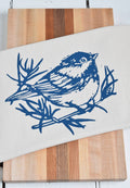 Chickadee Tea Towel | Navy Blue