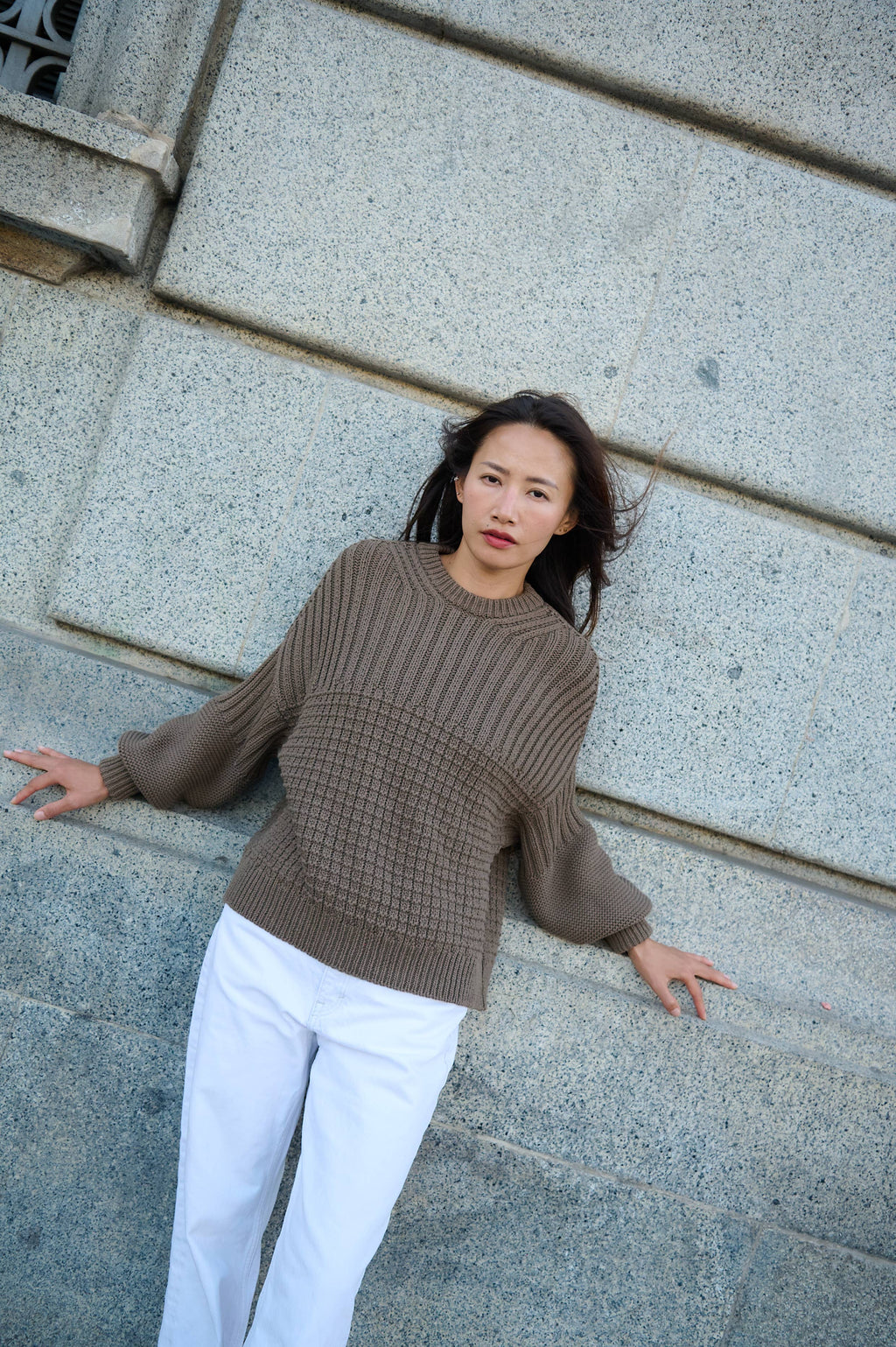 Delčia: 100% Cotton Earth Brown Sweater 