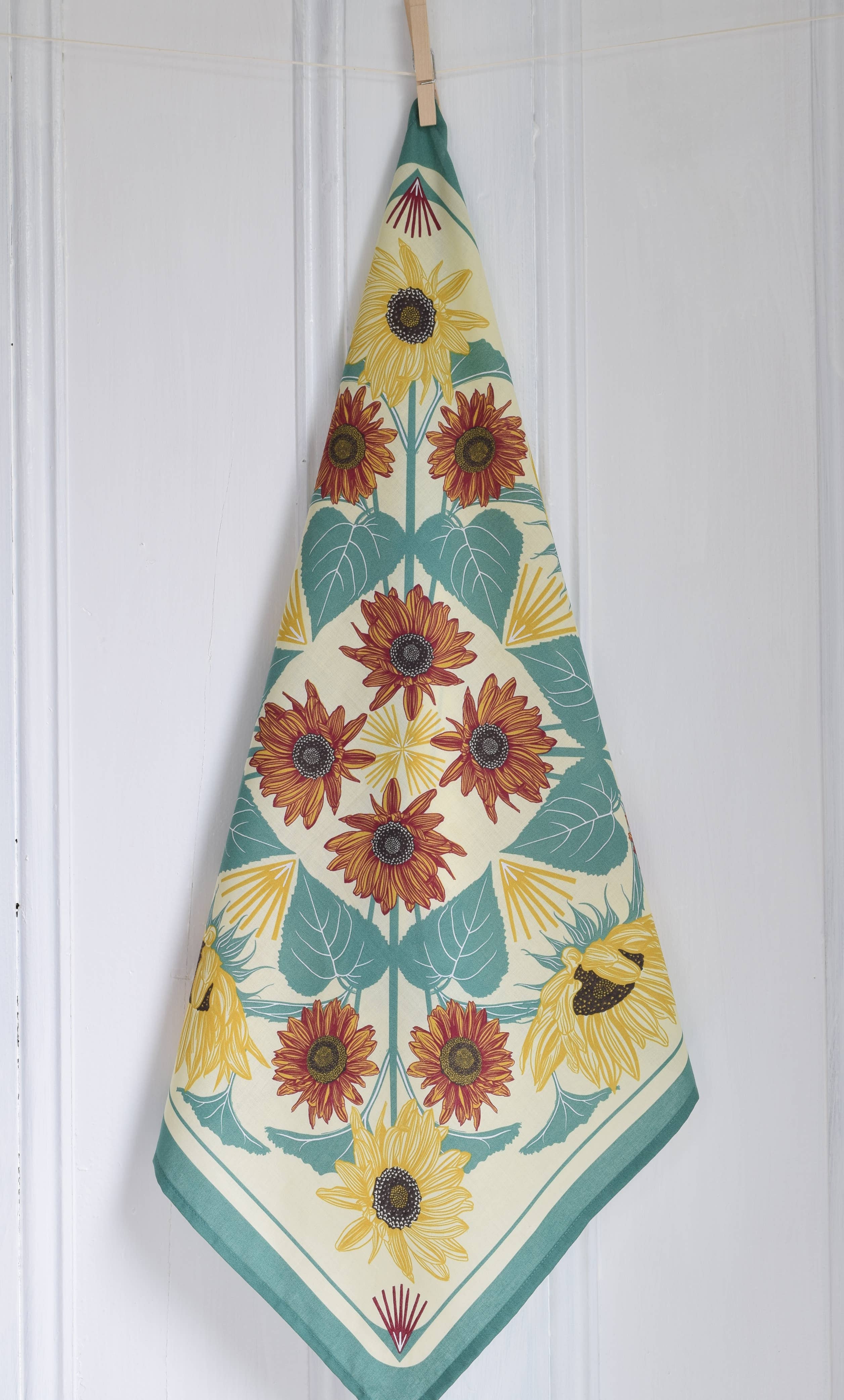 Sunflower Bandana - 100% Cotton - Floral Scarf - 22" x 22"