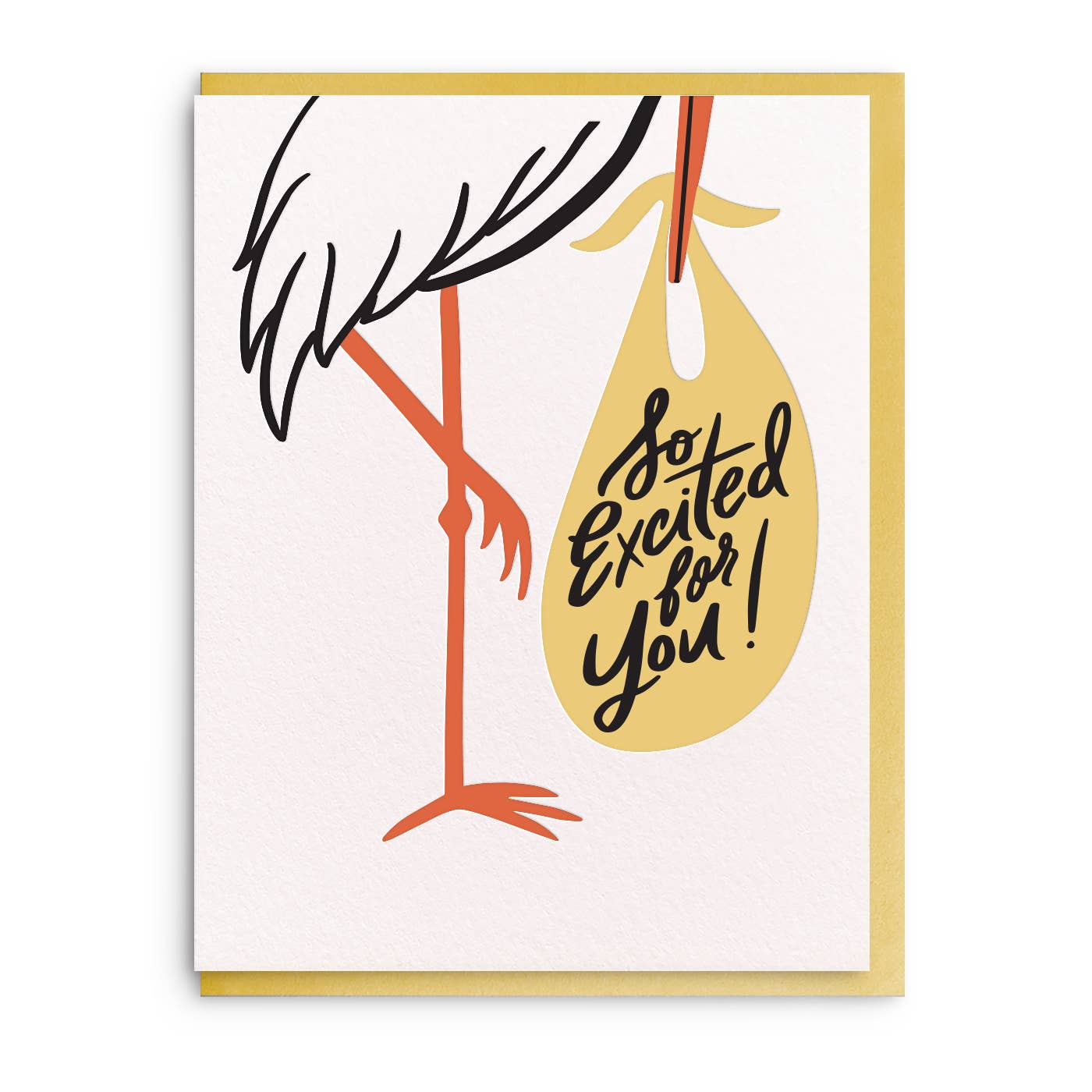 Stork - Letterpress Baby Greeting Card