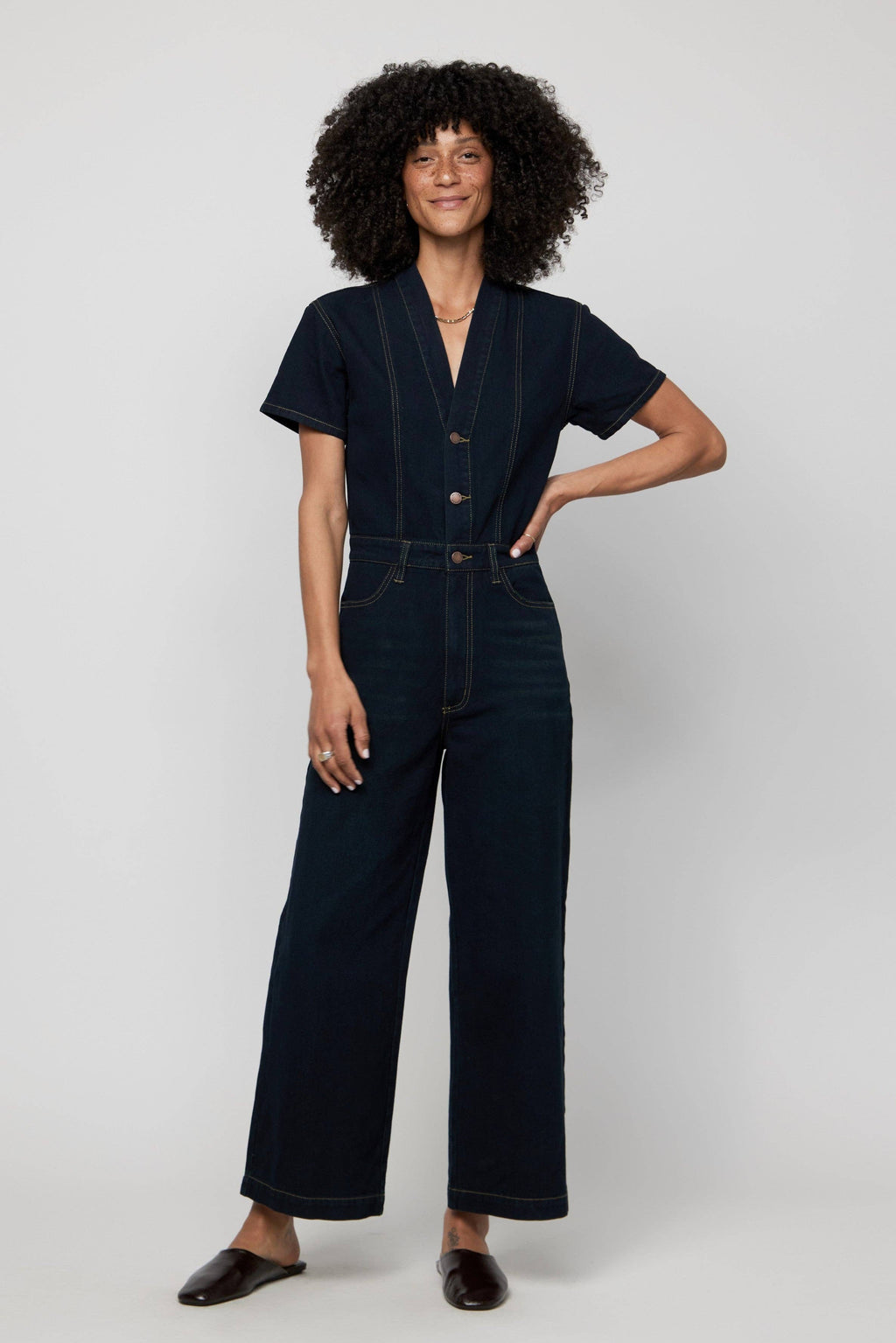 Ashby  Denim Jumpsuit | Faded Black