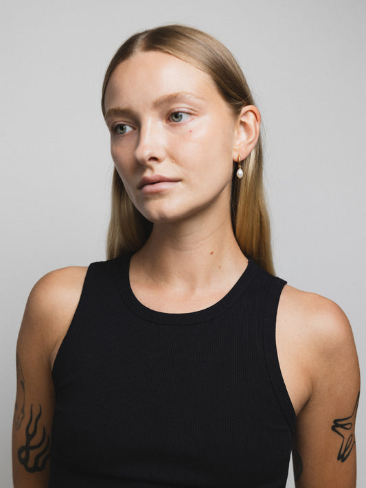 Pearl Hoops | Gold