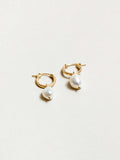 Pearl Hoops | Gold