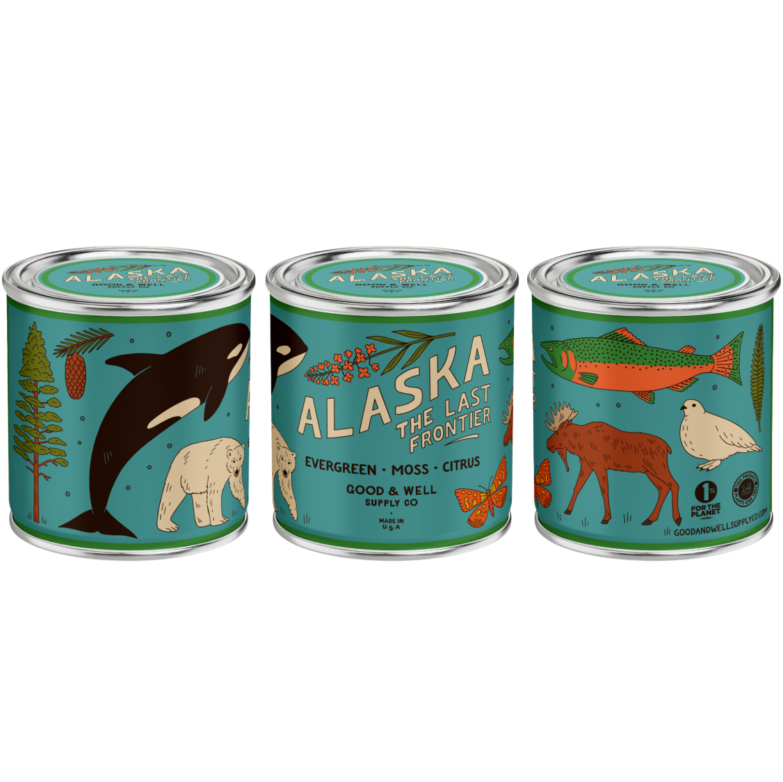 Alaska State Soy Candle  : 1/2 Pint / Cotton Wick