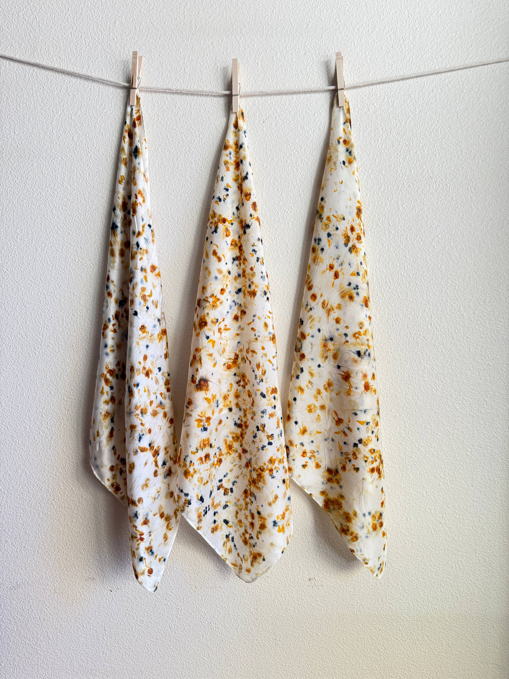 Naturally Dyed Silk Scarf - Rust + Sky