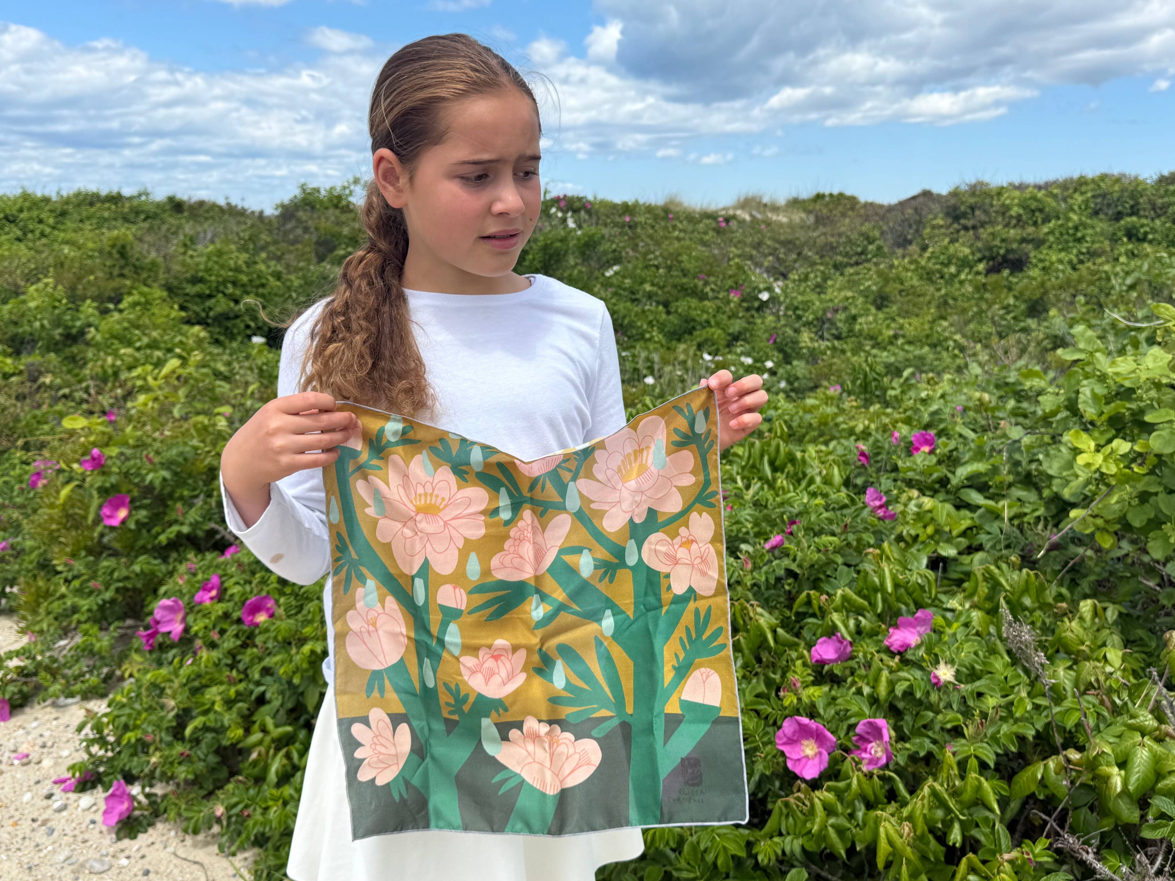 April Showers Scarf | 100% Silk Bandana |