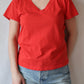 Hendrix V-Neck Tee | Poppy