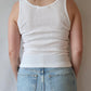 Mia Scoop Neck Layering Tank | White