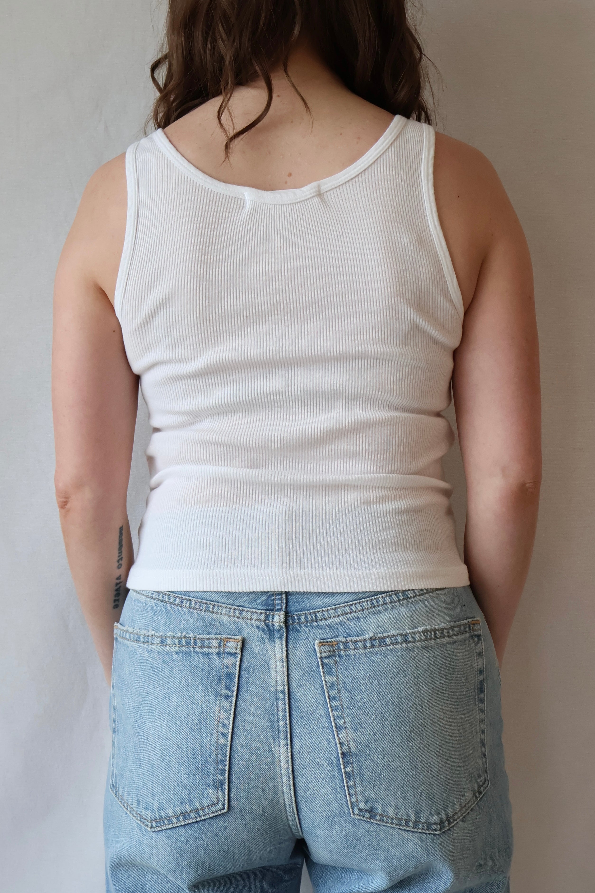 Mia Scoop Neck Layering Tank | White