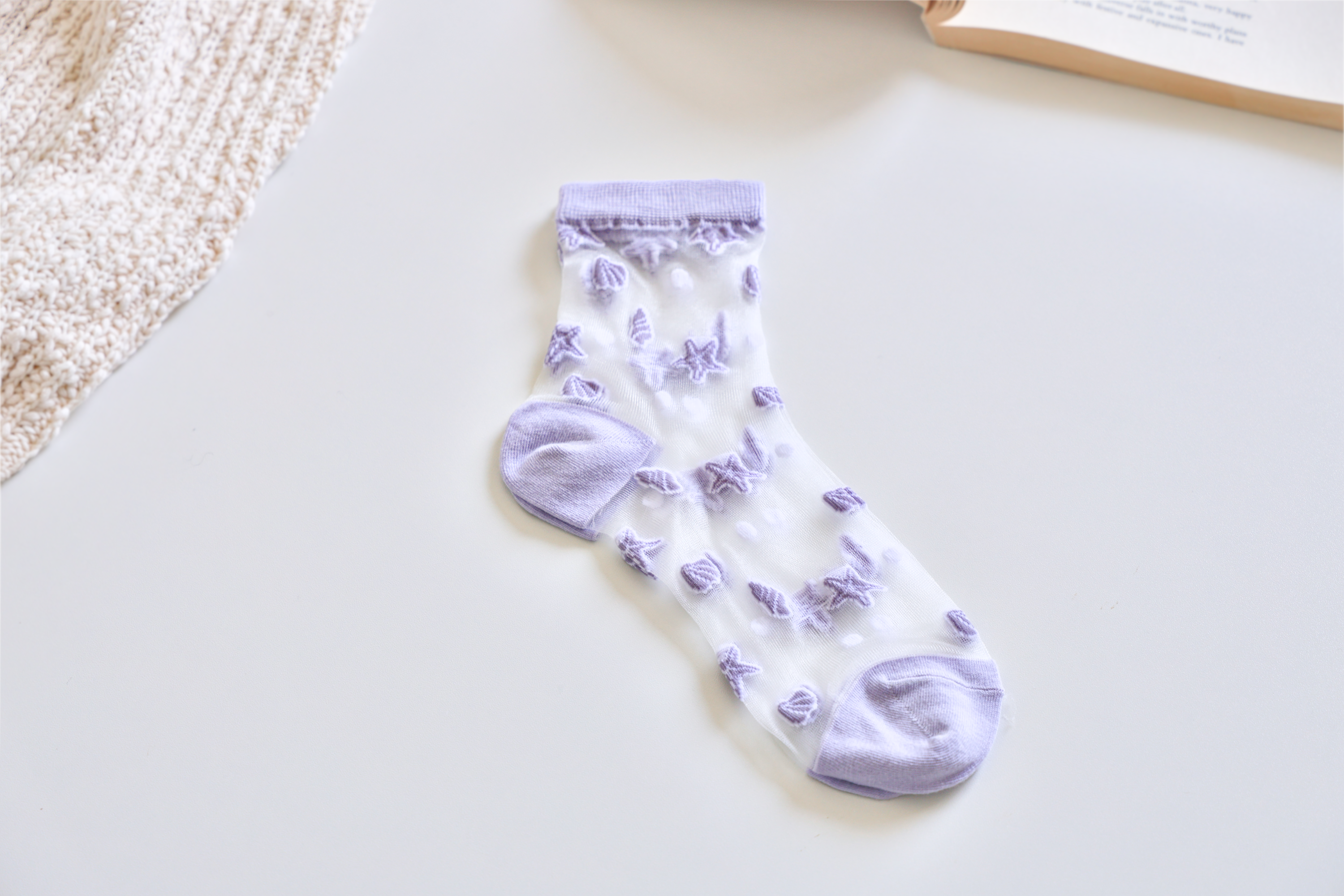 Women's Sheer Socks - Summer Breathable Starfish & Seashell