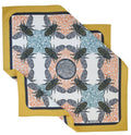 Honeybee Bandana - 100% Cotton - Yellow Teal - Hand Printed