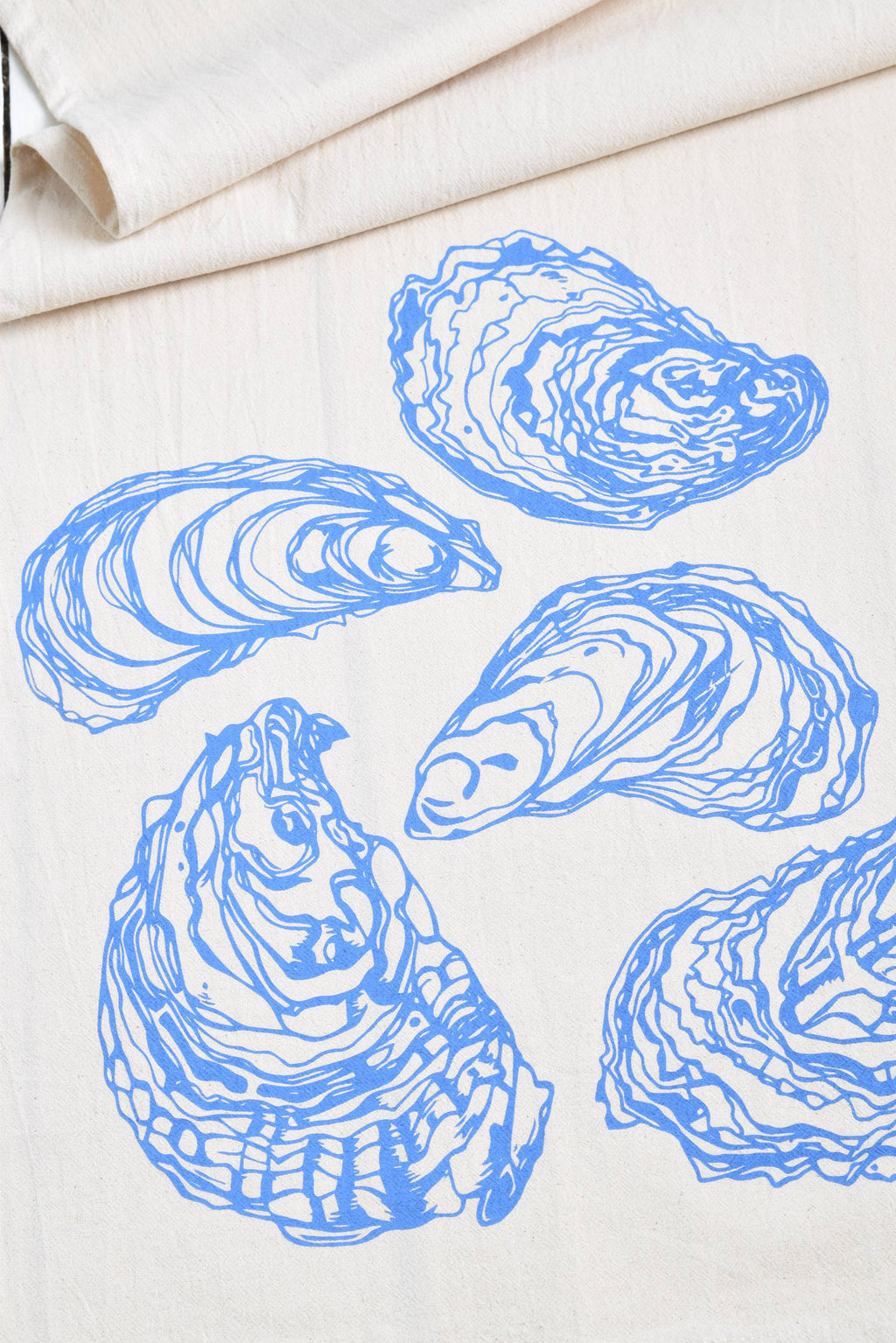 Oyster Tea Towel in Blue-violet - Organic Cotton - Sea Shell