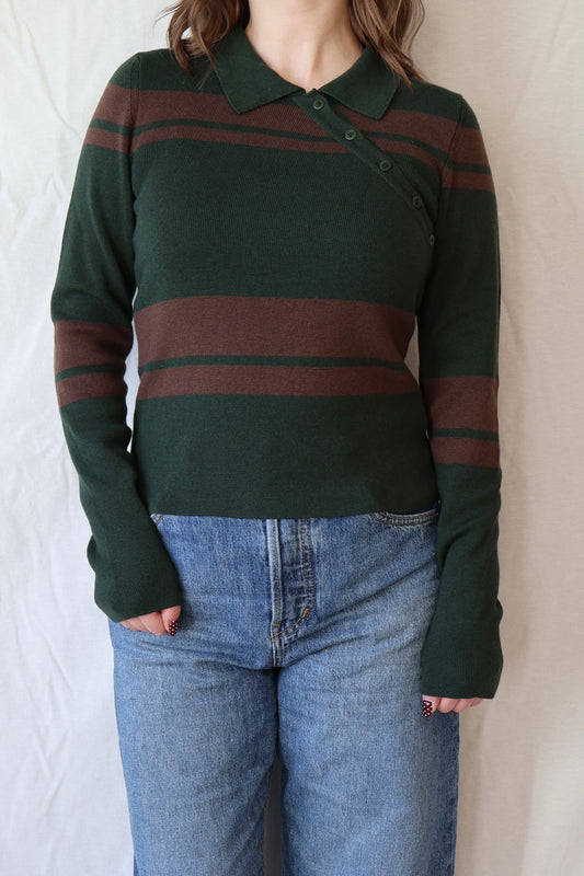 Dante Striped Sweater | Green + Brown