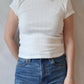 Jude Pointelle Crew Neck Tee | White