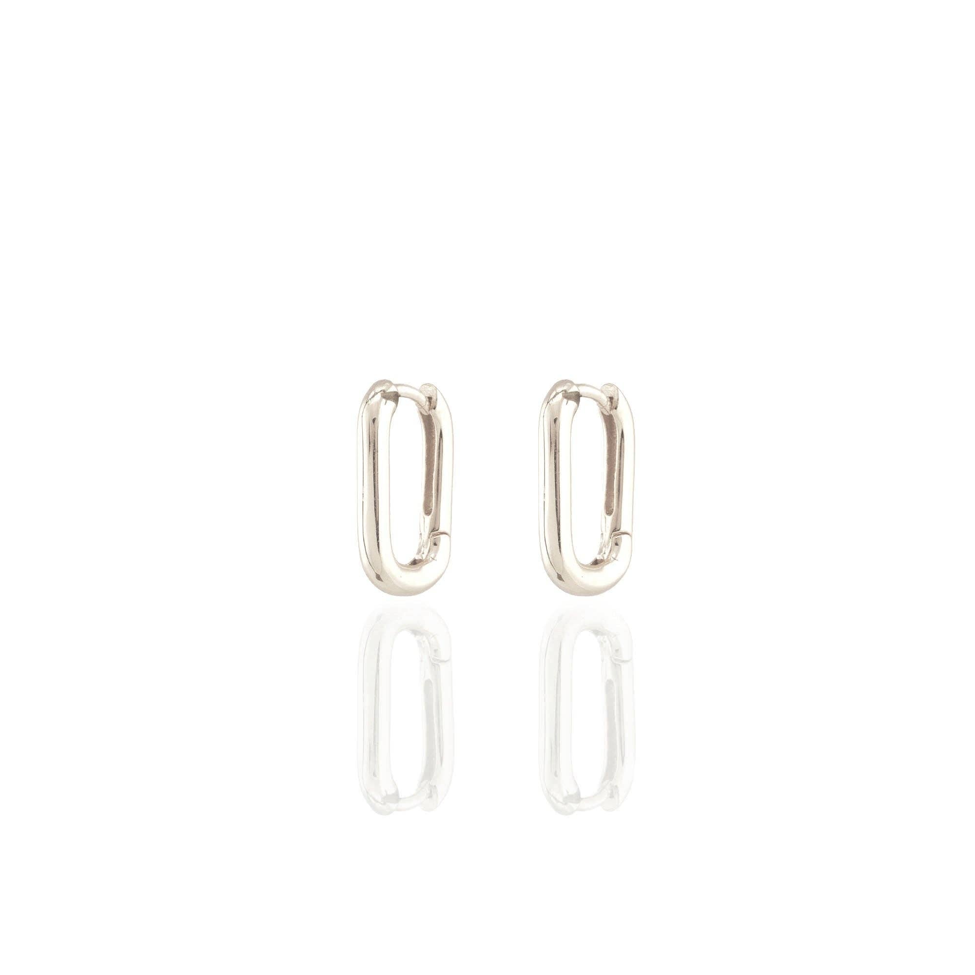 Oval Huggie Hoop Earrings: 18K Gold Vermeil