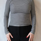 Organic Rib Long Sleeve | Black Stripe