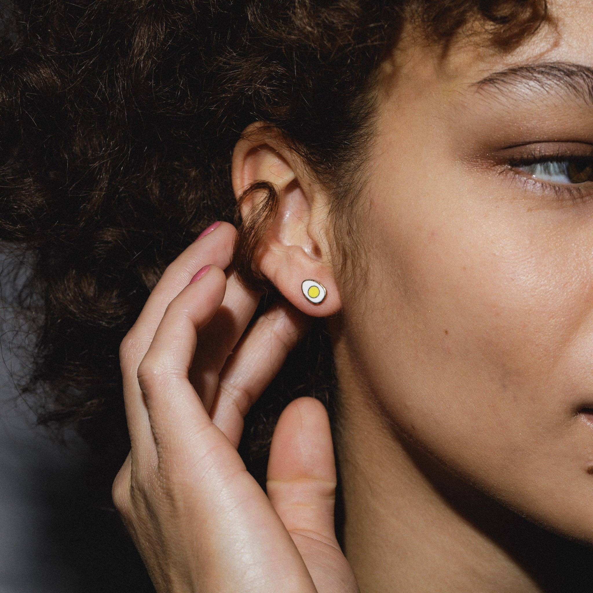 Egg Enamel Stud Earrings