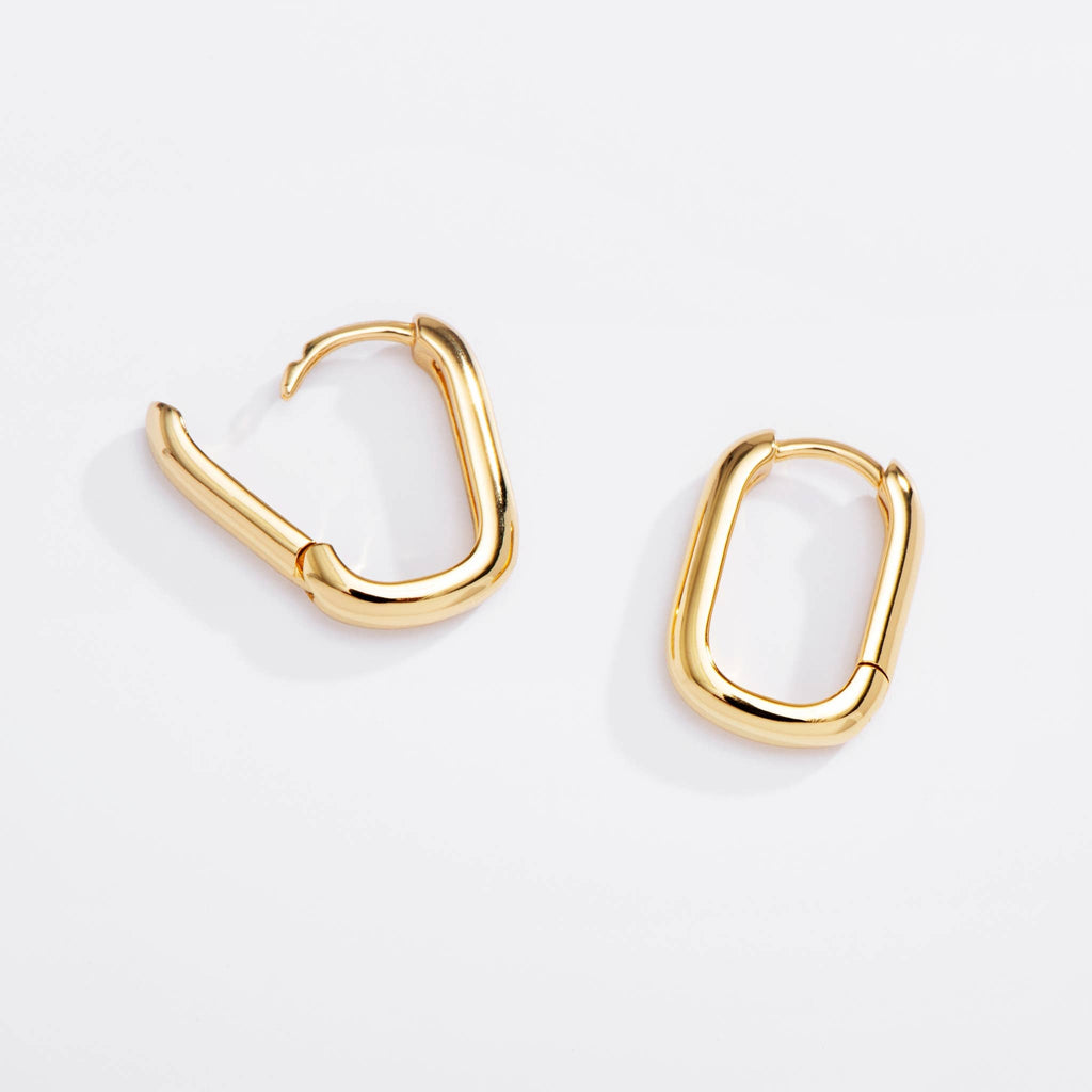 U-Shaped Huggie Hoops | 14k gold-plated sterling silver