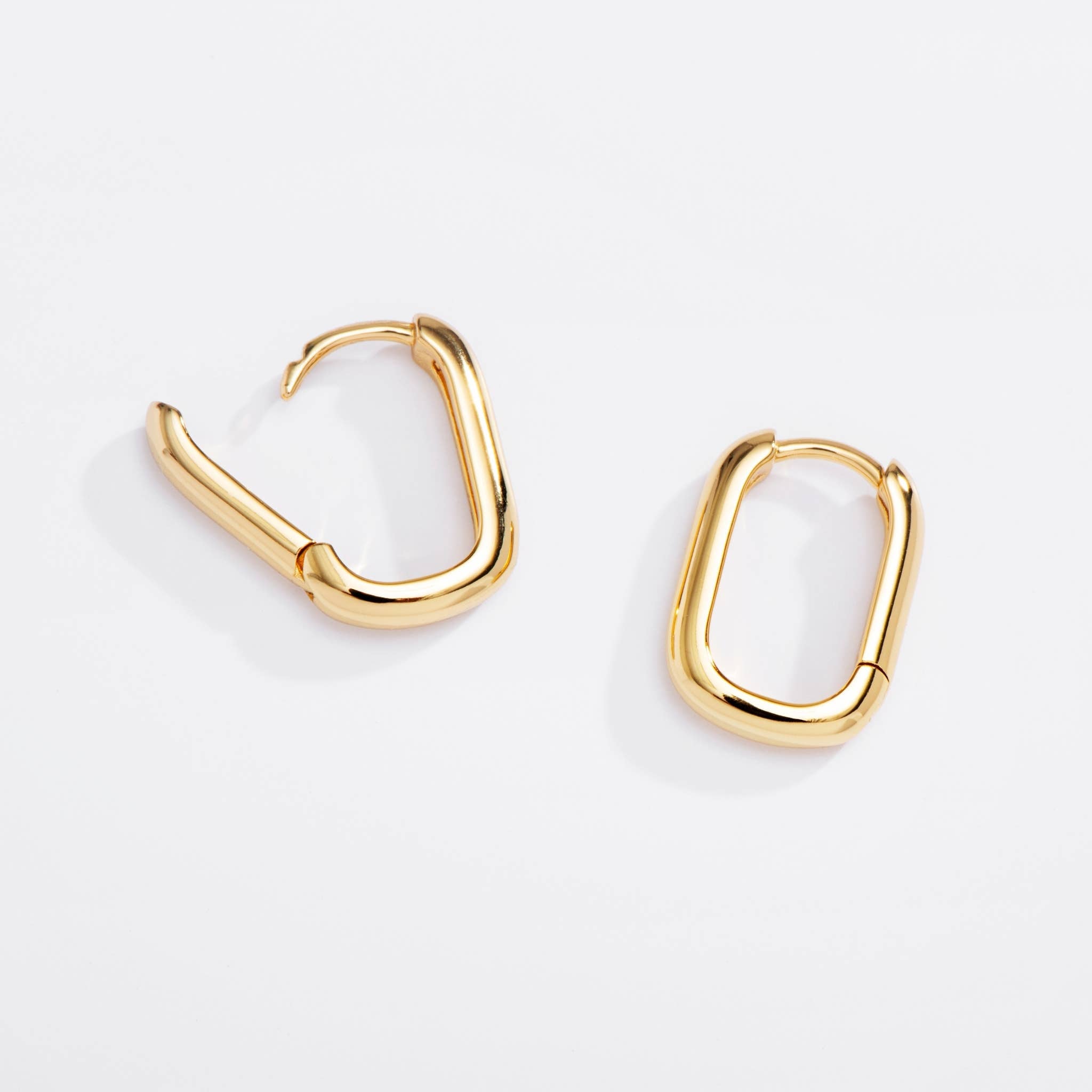 U-Shaped Huggie Hoops | 14k gold-plated sterling silver
