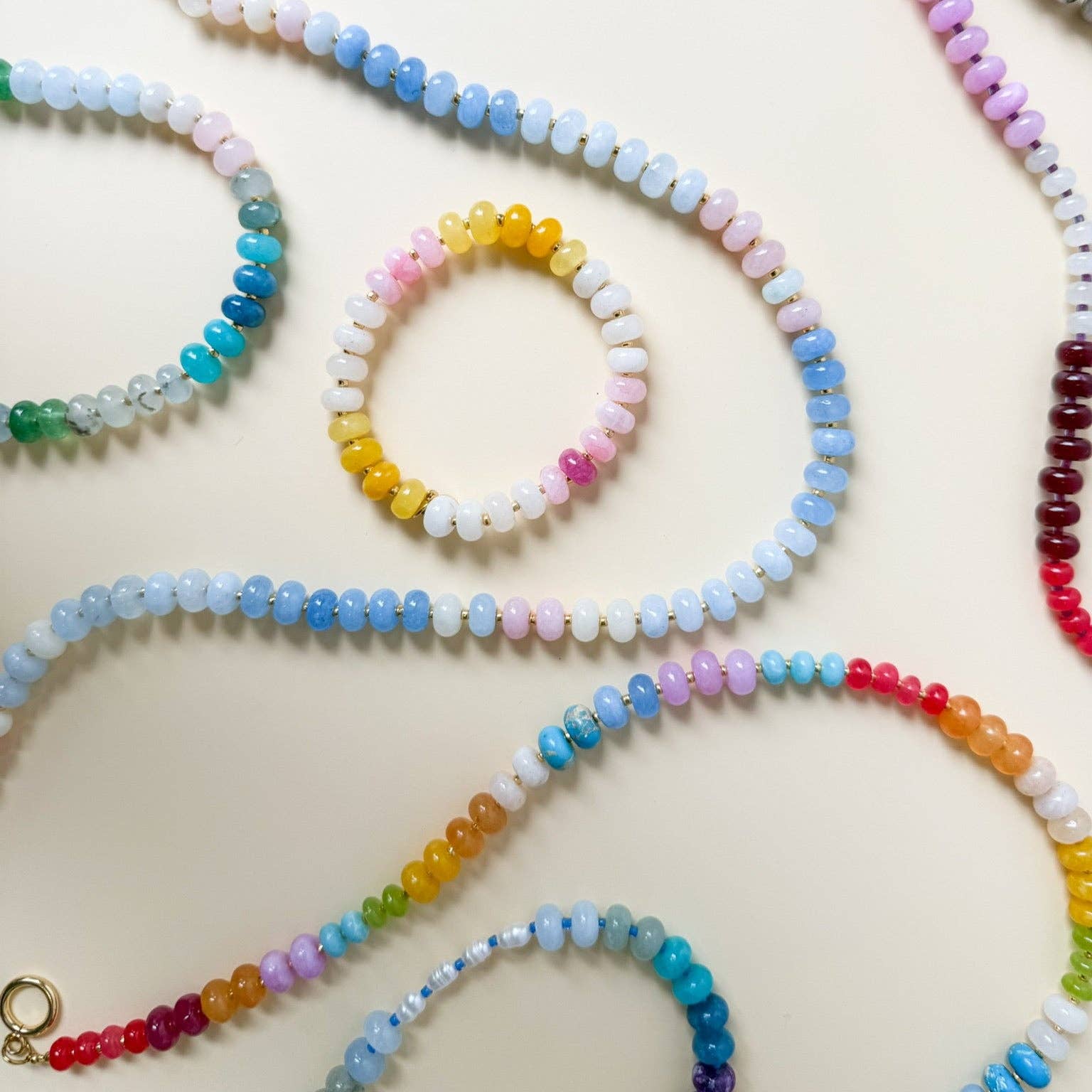 Sunset Bold Gemstone Beaded Necklace