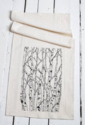 Organic Cotton Birch Tree Tea Towel - Black - Trees Kitchen